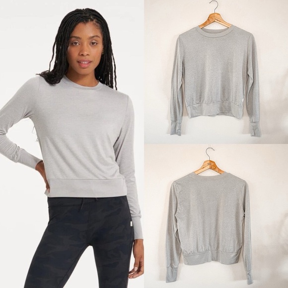 Vuori Tops - Vuori | Daydream Heathered Grey Long Sleeve Performance Top, XS